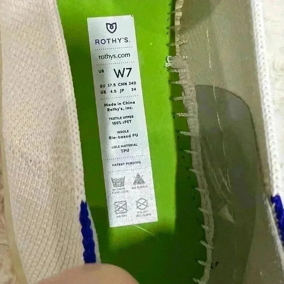 ROTHY’S X EVIAN Sold Out Limited Edition Slip On Recycled Collection Sz 7 NWOB - Picture 7 of 7